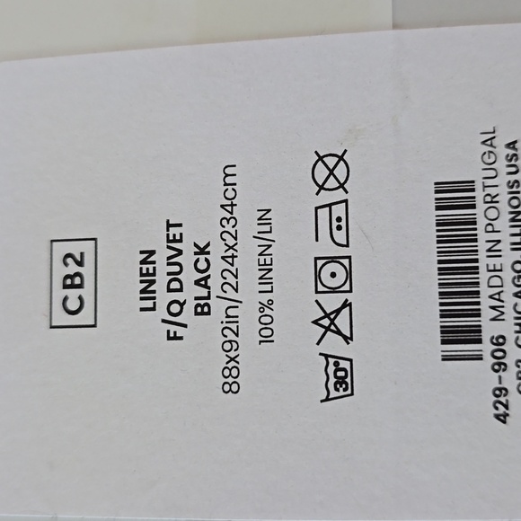 ❤️B2G1 FREE Exclusive EUROPEAN FLAX™Certified Linen Black Full/Queen Duvet Cover - Picture 7 of 11